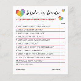 Cute Rainbow Hearts Bride of Bride Game