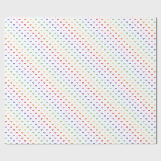 Cute Rainbow Hearts Cadeaupapier (Vlak)