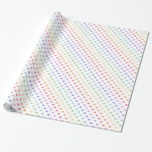 Cute Rainbow Hearts Cadeaupapier