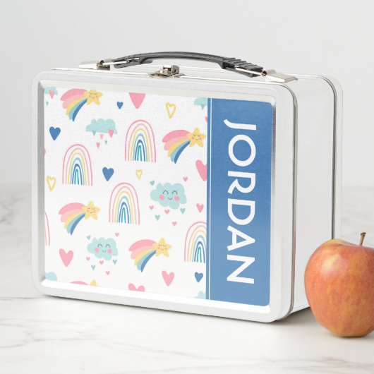 Cute Rainbow Hearts & Clouds Pattern (In situ)