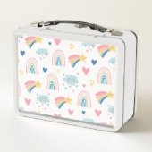 Cute Rainbow Hearts & Clouds Pattern (Achterkant)