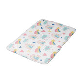 Cute Rainbow Hearts & Clouds Pattern Badmat (Gekanteld)
