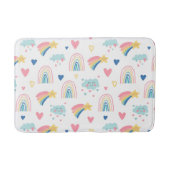 Cute Rainbow Hearts & Clouds Pattern Badmat (Voorkant)