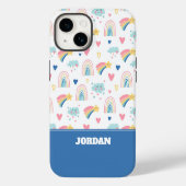 Cute Rainbow Hearts & Clouds Pattern Case-Mate iPhone Case (Achterkant)