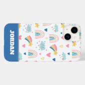 Cute Rainbow Hearts & Clouds Pattern Case-Mate iPhone Case (Achterkant (horizontaal))