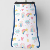 Cute Rainbow Hearts & Clouds Pattern Golfheadcover (Draai 90)