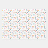 Cute Rainbow Hearts & Clouds Pattern Inpakpapier Vel (Voorkant 2)