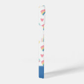 Cute Rainbow Hearts & Clouds Pattern iPhone Hoesje (Rechterkant)