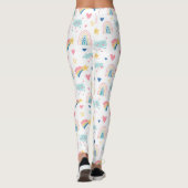 Cute Rainbow Hearts & Clouds Pattern Leggings (Achterkant)