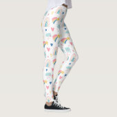 Cute Rainbow Hearts & Clouds Pattern Leggings (Rechts)