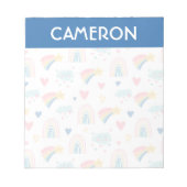 Cute Rainbow Hearts & Clouds Pattern Notitieblok (Voorkant)
