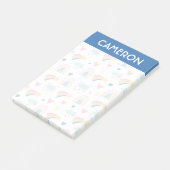 Cute Rainbow Hearts & Clouds Pattern Post-it® Notes (Schuin)