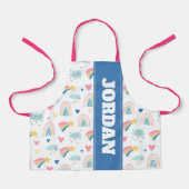 Cute Rainbow Hearts & Clouds Pattern Schort (Voorkant)
