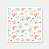 Cute Rainbow Hearts & Clouds Pattern Servet (Voorkant)