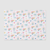 Cute Rainbow Hearts & Clouds Pattern Tissuepapier (Voorkant)