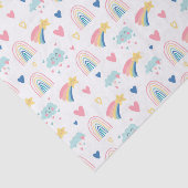 Cute Rainbow Hearts & Clouds Pattern Tissuepapier (Detail)