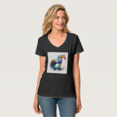 Cute Rainbow Horse Paint Splatter Illustration Col T-shirt (Voorkant volledig)