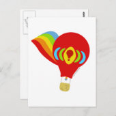 Cute Rainbow Hot Air-ballon Briefkaart (Voorkant / Achterkant)