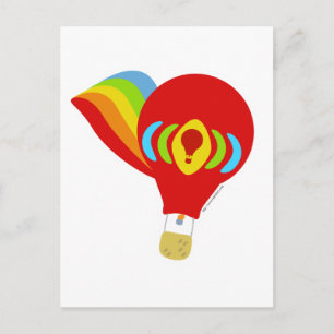 Cute Rainbow Hot Air-ballon Briefkaart