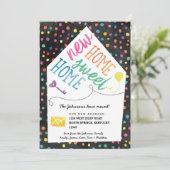 Cute Rainbow House Moving Announding Kaarten (Staand voorkant)