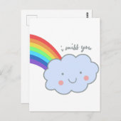 cute rainbow i miss you briefkaart (Voorkant / Achterkant)
