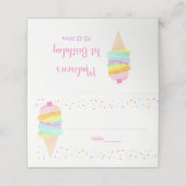 Cute Rainbow Ice Cream Birthday Plaatskaartje (Buitenkant ongevouwen)
