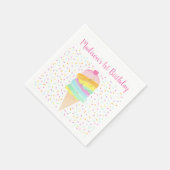 Cute Rainbow Ice Cream Birthday Servet (Hoek)