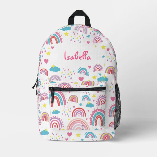 Cute Rainbow Kids Bag for Back to School Girls Bedrukte Rugzak (Voorkant)
