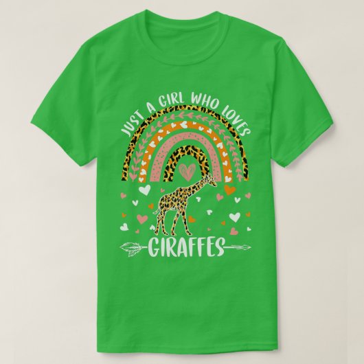 Cute Rainbow Leopard is een meisje dat van Giraffe T-shirt (Design voorkant)