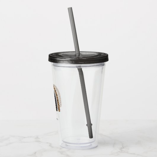 Cute Rainbow Leopard Pattern Acryl Drinkbeker (Links)