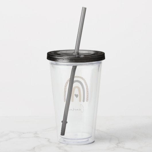 Cute Rainbow Leopard Pattern Acryl Drinkbeker (Achterkant)