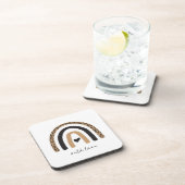 Cute Rainbow Leopard Pattern Bier Onderzetter (Rechterzijde)