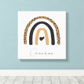Cute Rainbow Leopard Pattern Canvas Afdruk (Insitu (Houten vloer))
