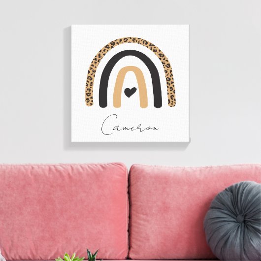 Cute Rainbow Leopard Pattern Canvas Afdruk (Insitu (Woonkamer))