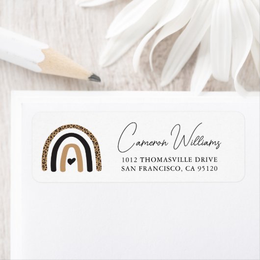 Cute Rainbow Leopard Pattern Etiket (Insitu)