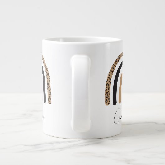 Cute Rainbow Leopard Pattern Grote Koffiekop (Achterkant)