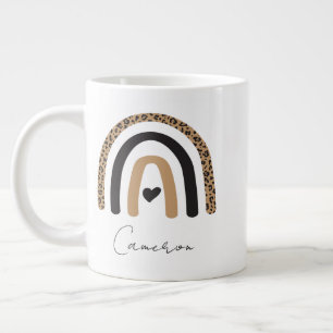 Cute Rainbow Leopard Pattern Grote Koffiekop