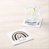 Cute Rainbow Leopard Pattern Kartonnen Onderzetters (Insitu)