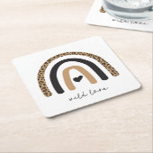 Cute Rainbow Leopard Pattern Kartonnen Onderzetters (Schuin)