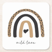 Cute Rainbow Leopard Pattern Kartonnen Onderzetters (Voorkant)