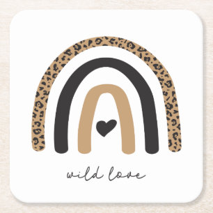 Cute Rainbow Leopard Pattern Kartonnen Onderzetters