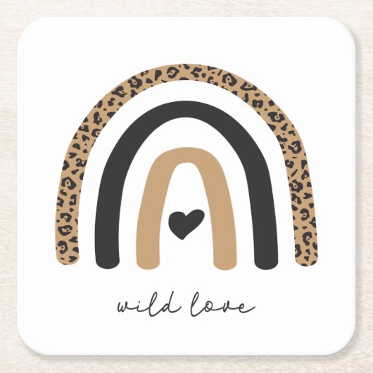 Cute Rainbow Leopard Pattern Kartonnen Onderzetters (Voorkant)