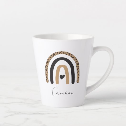 Cute Rainbow Leopard Pattern Latte Mok (Rechts)