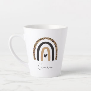 Cute Rainbow Leopard Pattern Latte Mok