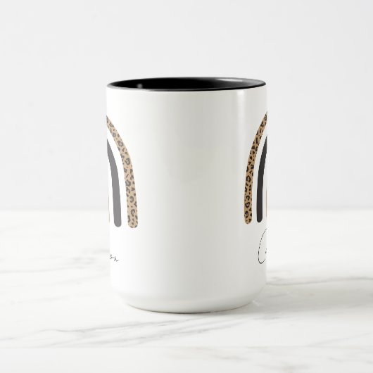 Cute Rainbow Leopard Pattern Mok (Midden)