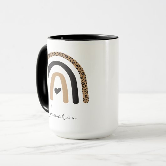 Cute Rainbow Leopard Pattern Mok (Voorkant links)