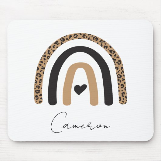 Cute Rainbow Leopard Pattern Muismat (Voorkant)