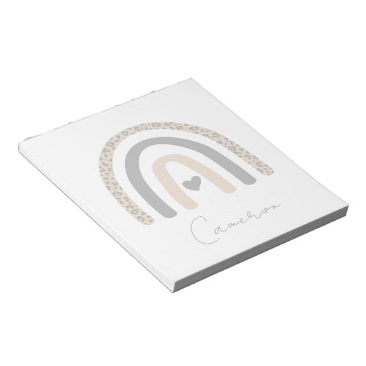 Cute Rainbow Leopard Pattern Notitieblok (Schuin)