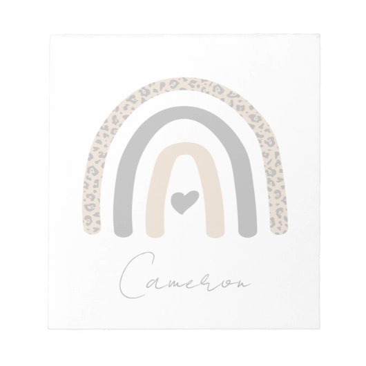 Cute Rainbow Leopard Pattern Notitieblok (Voorkant)