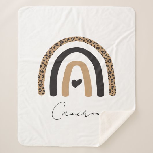 Cute Rainbow Leopard Pattern Sherpa Deken (Voorkant)